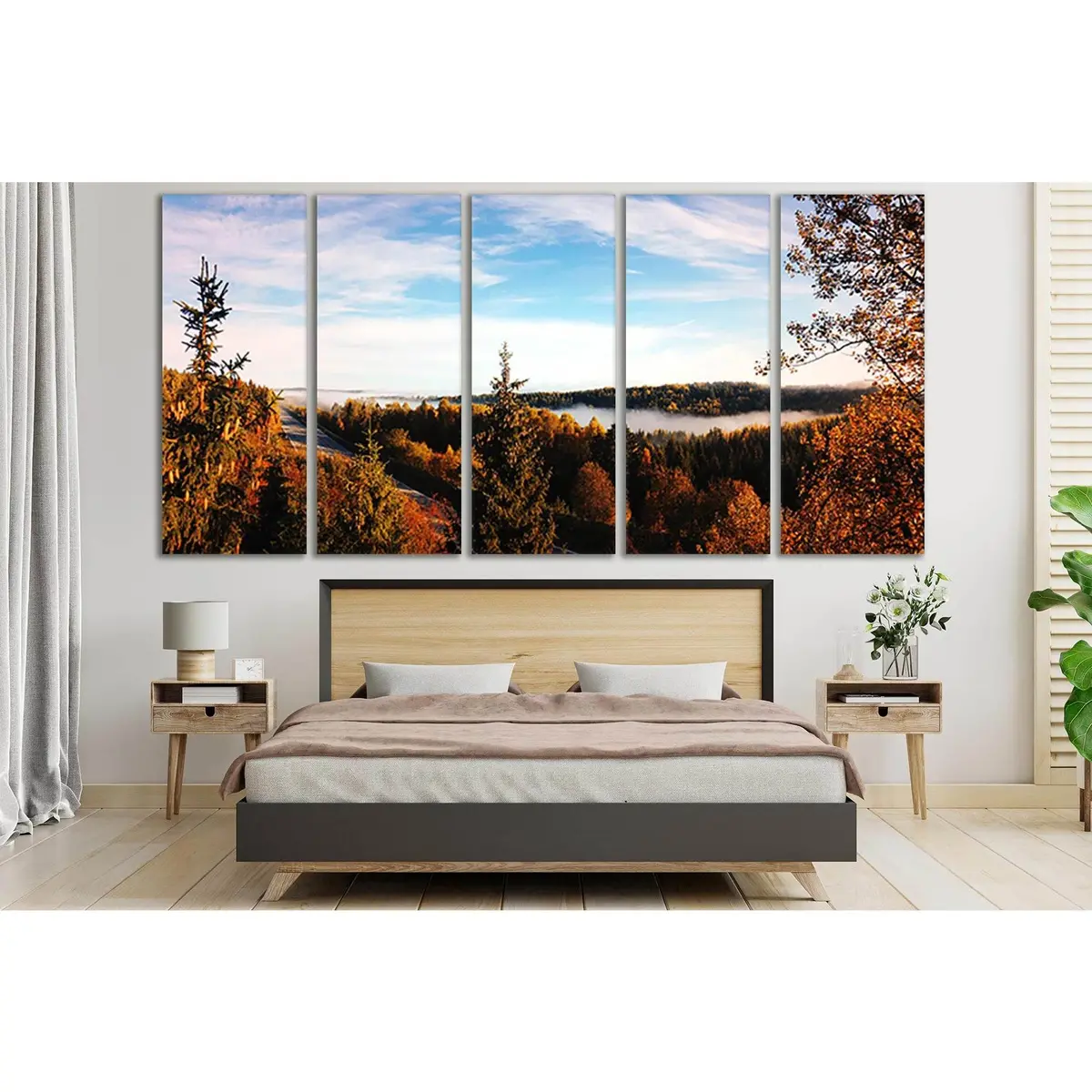 Premium Panoramic Canvas Art: Autumn Forest Scene SL645 – Ready-to-Hang Wall Decor - Image 3
