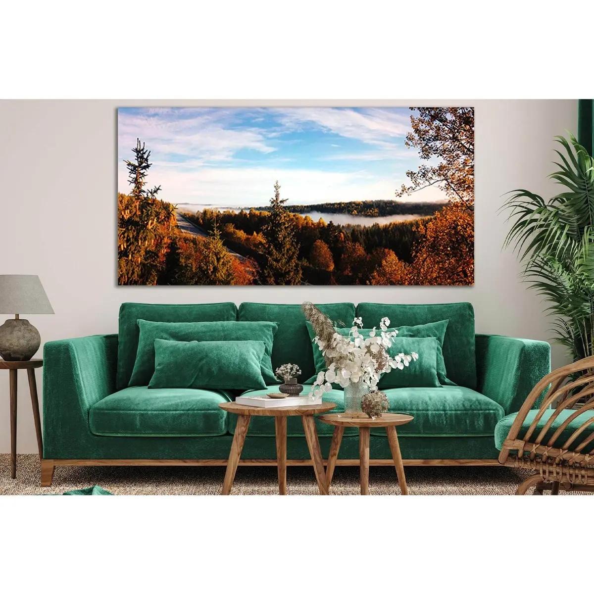 Panorama On Autumn Forest №Sl645 Ready To Hang Canvas Print 1