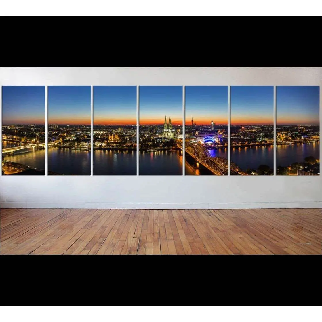 Panoramic View Of Cologne City At Sunset, Germany №50 Ready To Hang Canvas Print 1