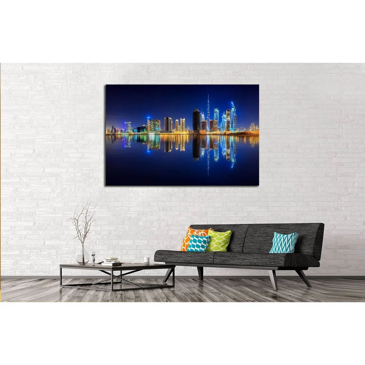 Panoramic View Of Dubai Business Bay, Uae №2388 Ready To Hang Canvas Print 3