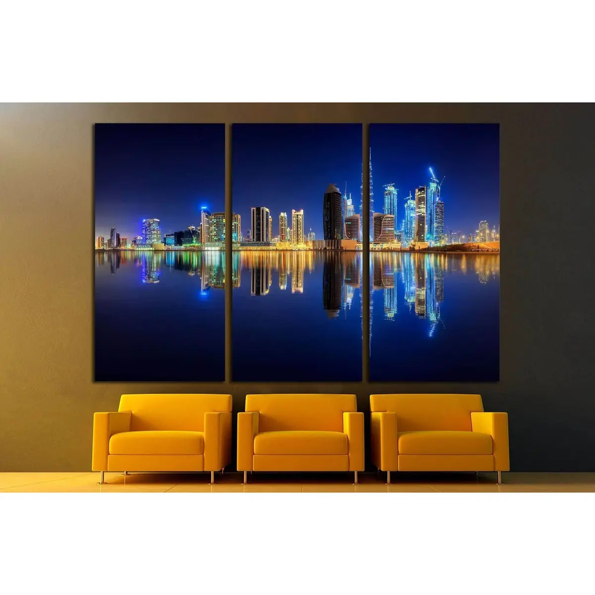 Panoramic View Of Dubai Business Bay, Uae №2388 Ready To Hang Canvas Print 5