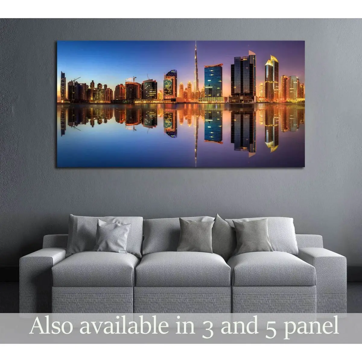 Panoramic View Of Dubai Business Bay, Uae №2973 Ready To Hang Canvas Print 1