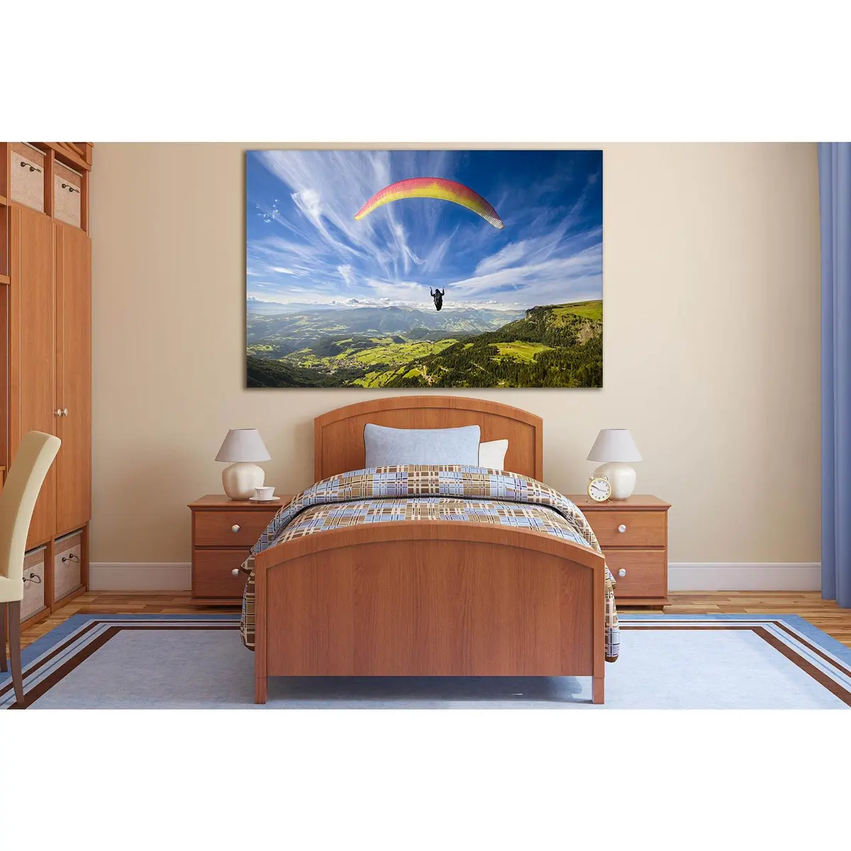 Paragliding In The Sky №Sl923 Ready To Hang Canvas Print 2