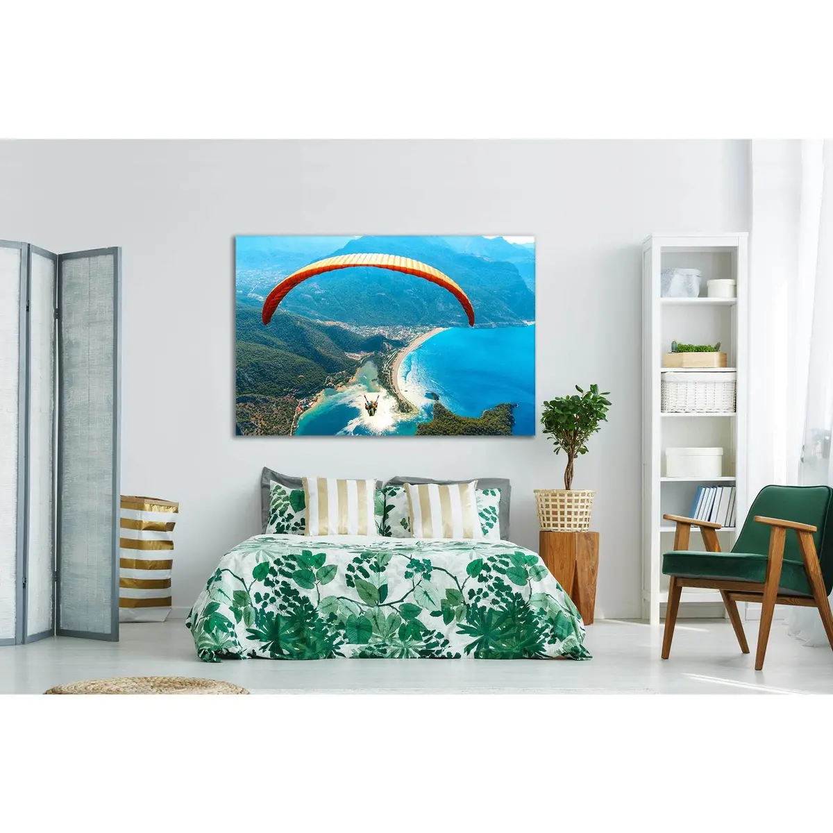 Paragliding Over The Sea Turkey №Sl149 Ready To Hang Canvas Print 1