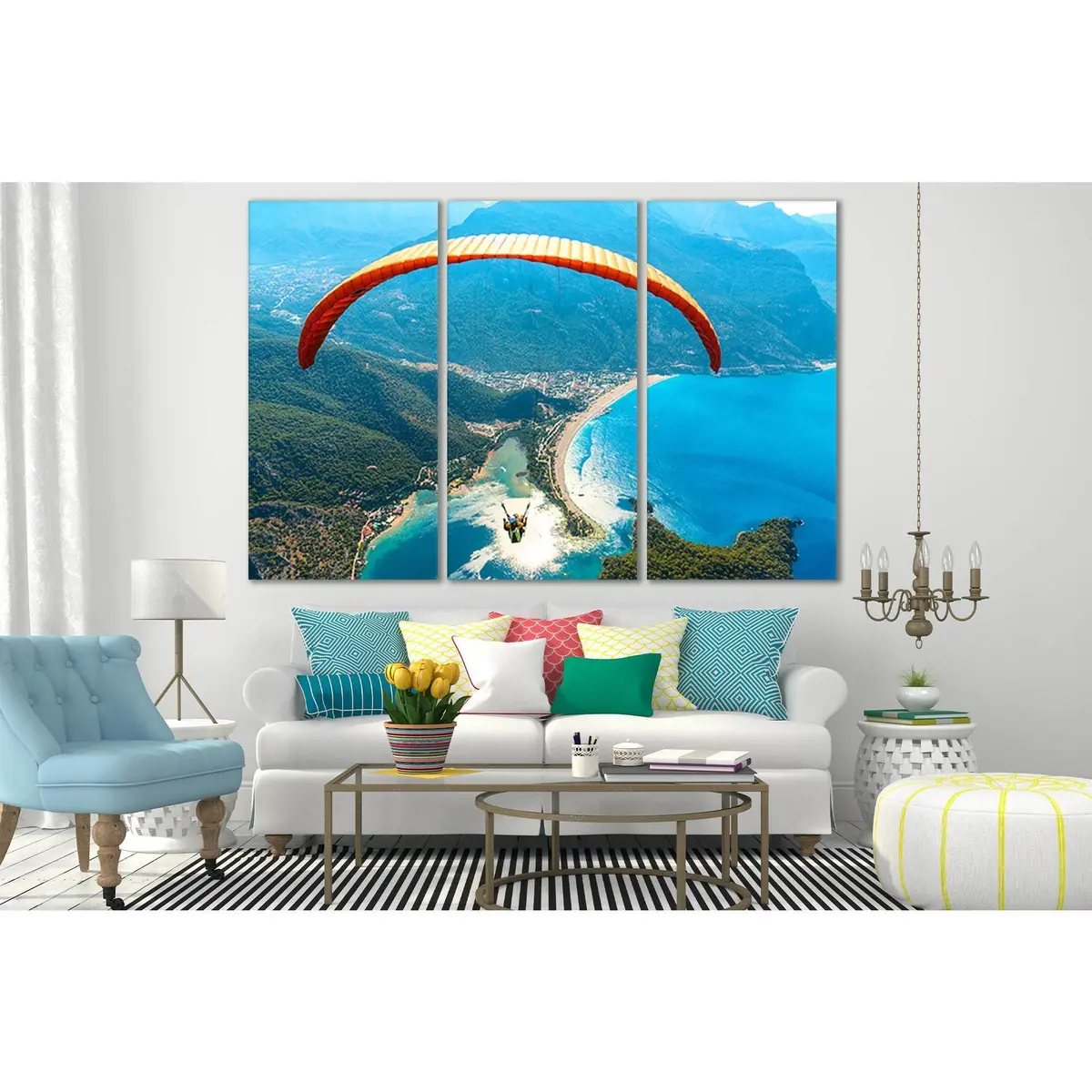 Paragliding Over The Sea Turkey №Sl149 Ready To Hang Canvas Print 5
