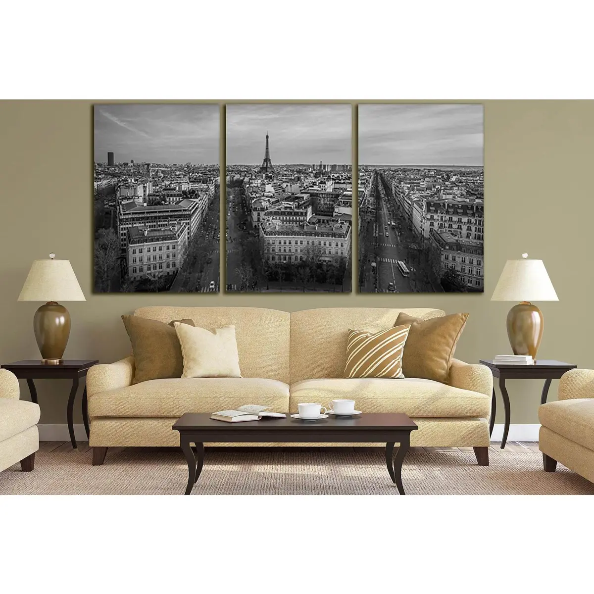 Paris Black And White Panorama №Sl837 Ready To Hang Canvas Print 5