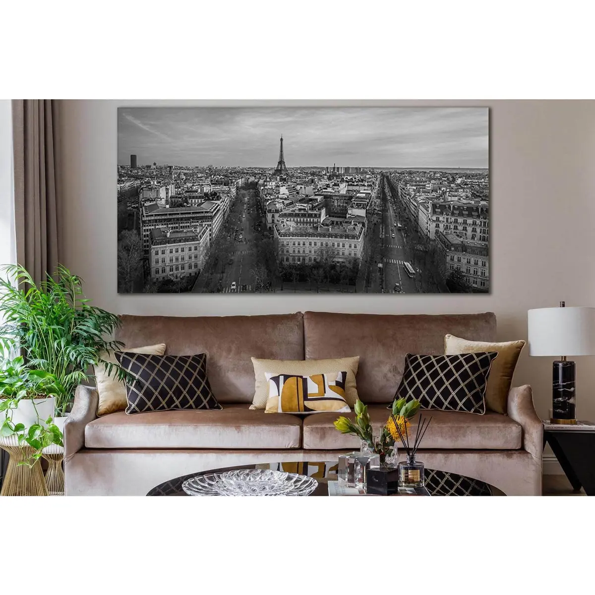 Paris Black And White Panorama №Sl837 Ready To Hang Canvas Print 2
