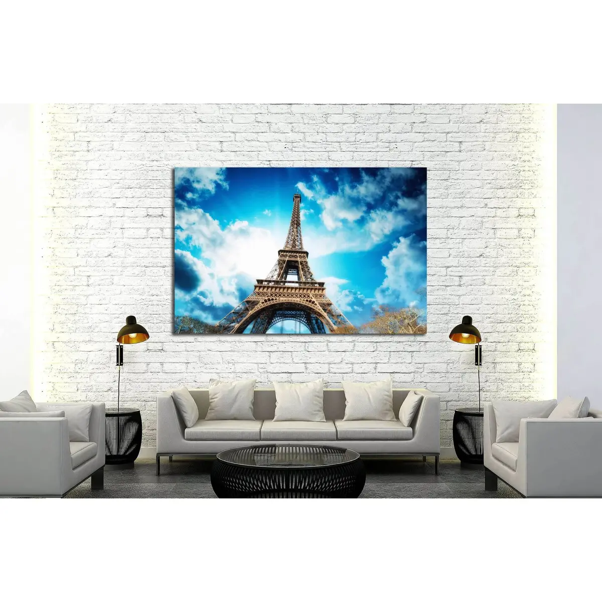 Paris - La Tour Eiffel. Wonderful Sunset Colors In Winter Season. №2617 Ready To Hang Canvas Print 3