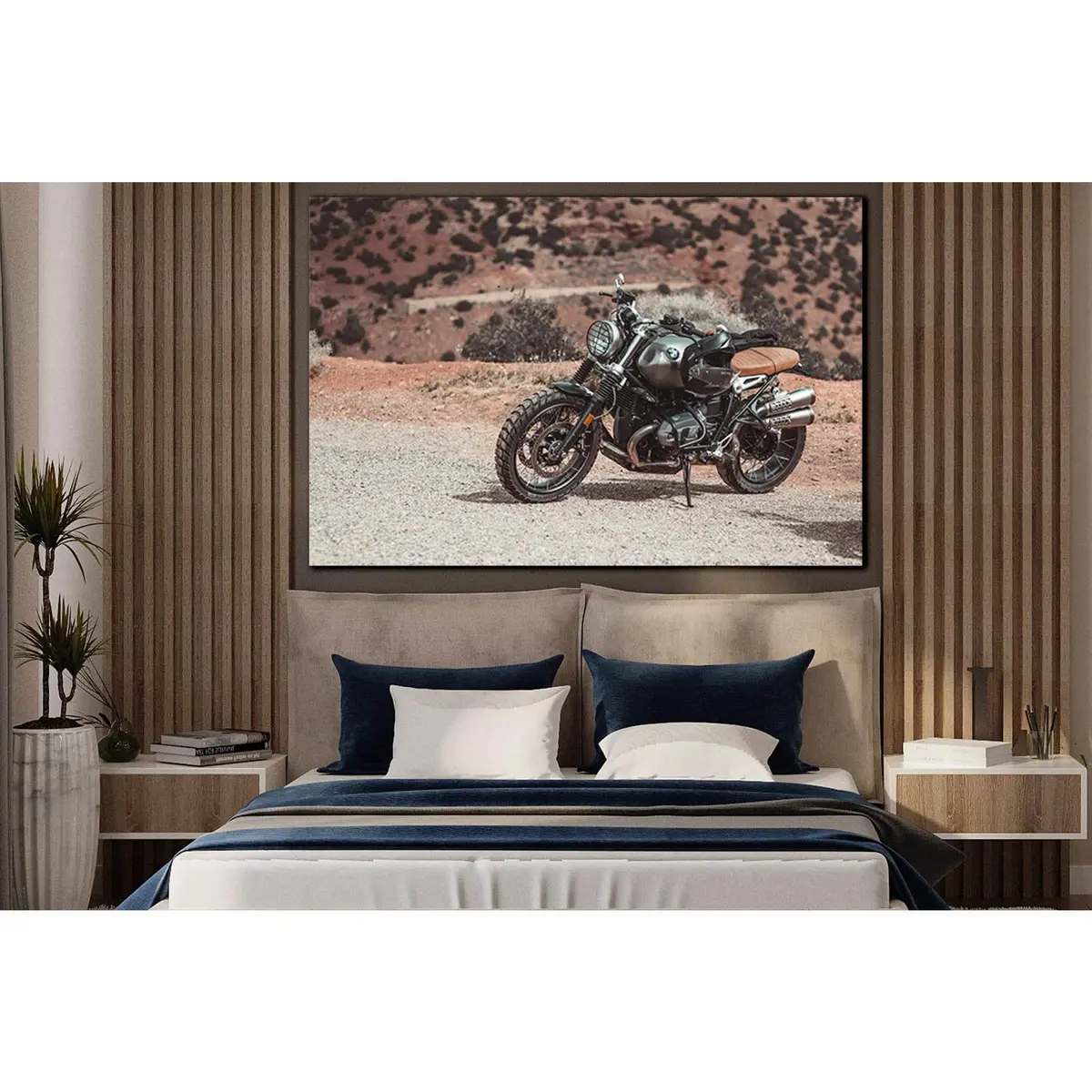 Parked Motorcycle In The Desert №Sl1434 Ready To Hang Canvas Print 2