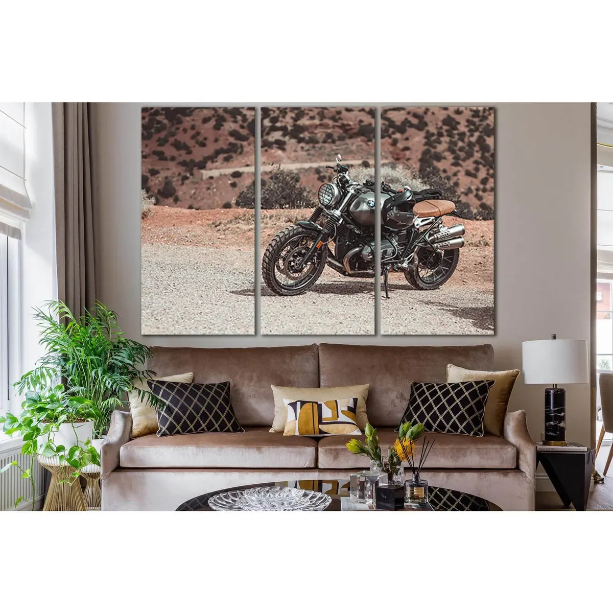 Parked Motorcycle In The Desert №Sl1434 Ready To Hang Canvas Print 5