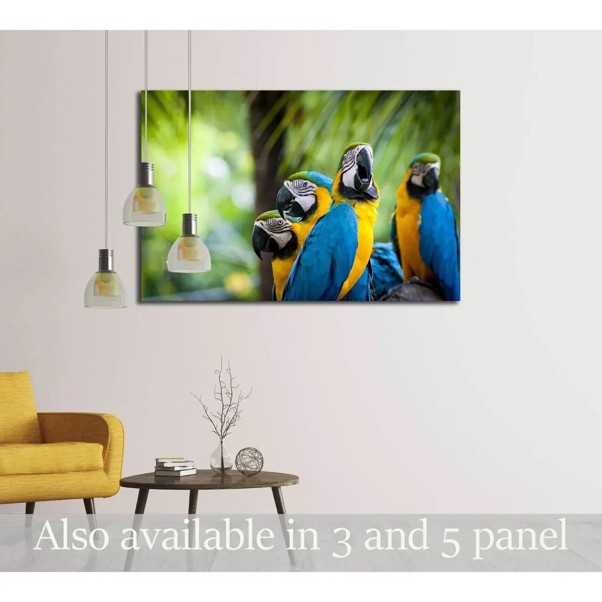 Parrot Bird Sitting On The Perch №2790 Ready To Hang Canvas Print 1