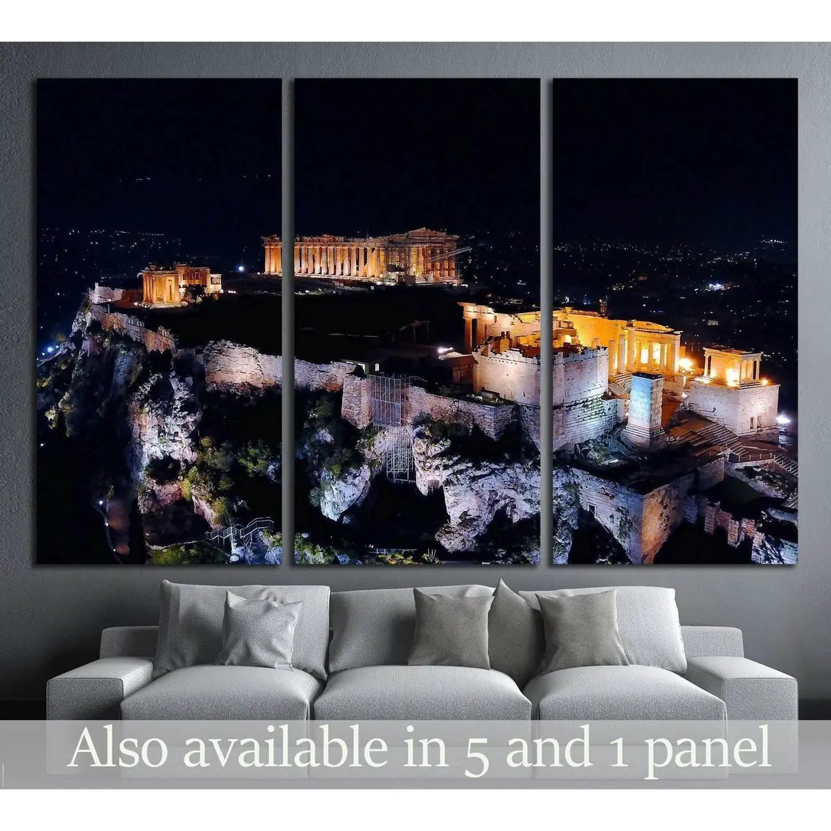 Parthenon, Propylaia In Acropolis Hill, Athens Historic Center, Greece №2095 Ready To Hang Canvas Print 5