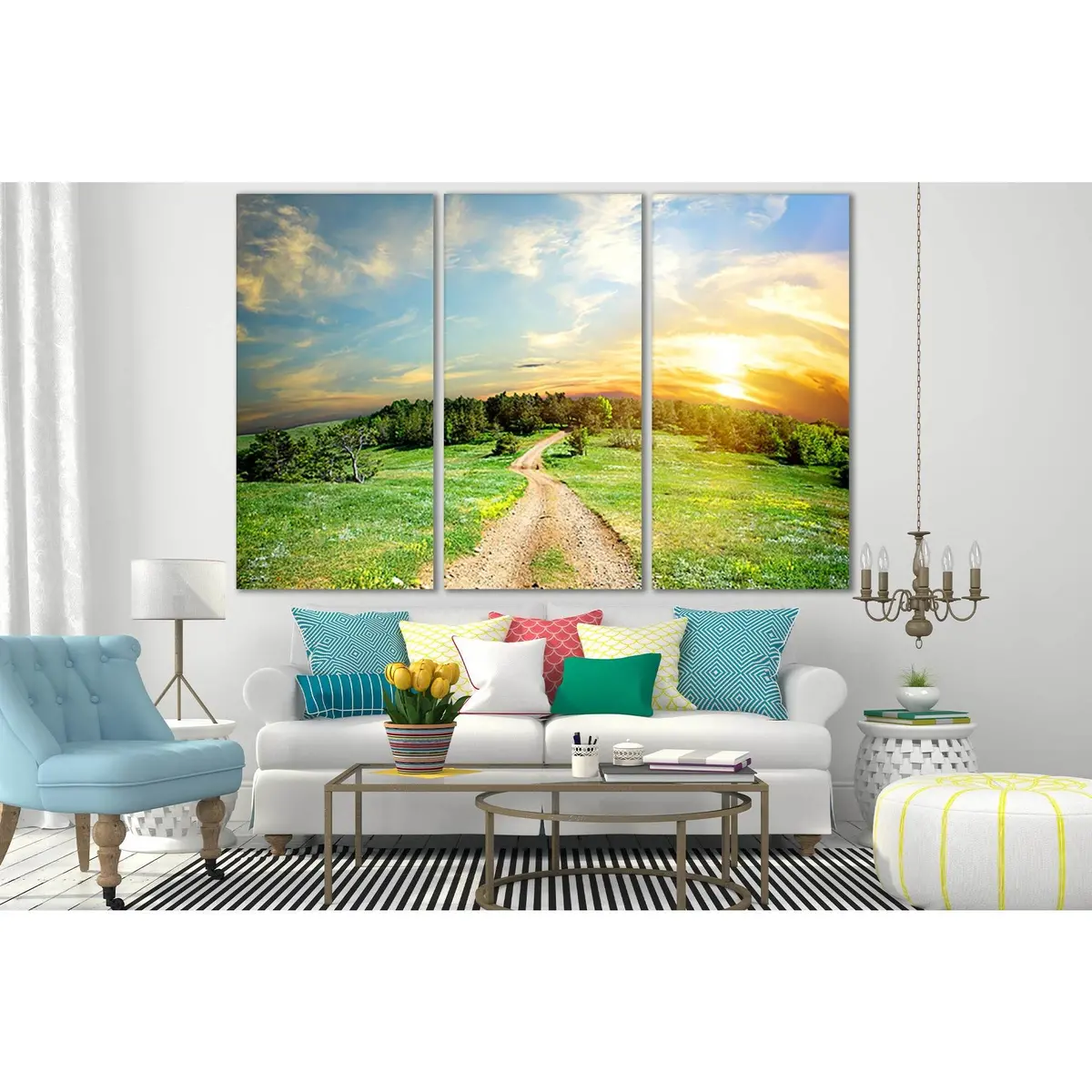 Path Among Trees At Sunset №Sl820 Ready To Hang Canvas Print 5