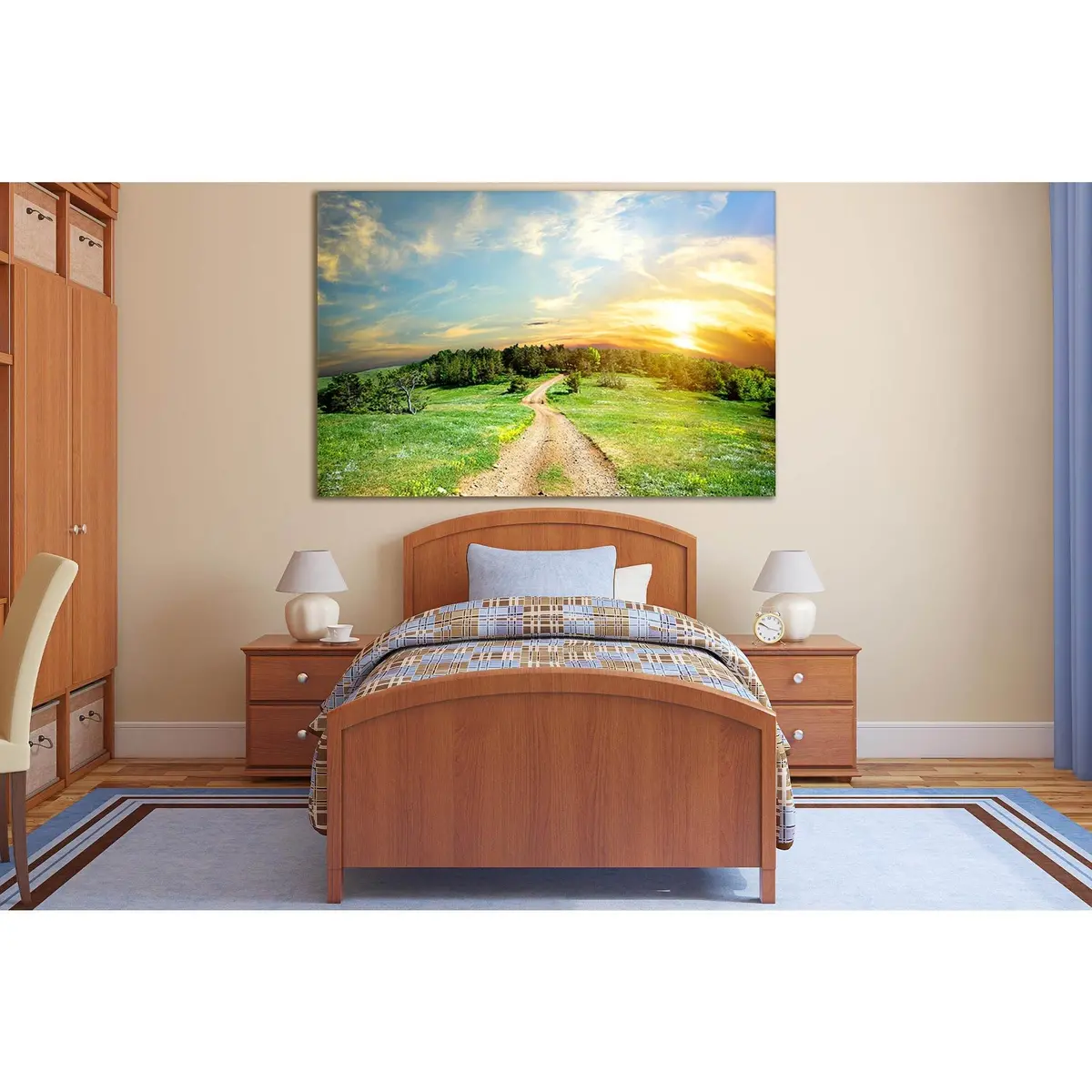 Path Among Trees At Sunset №Sl820 Ready To Hang Canvas Print 2