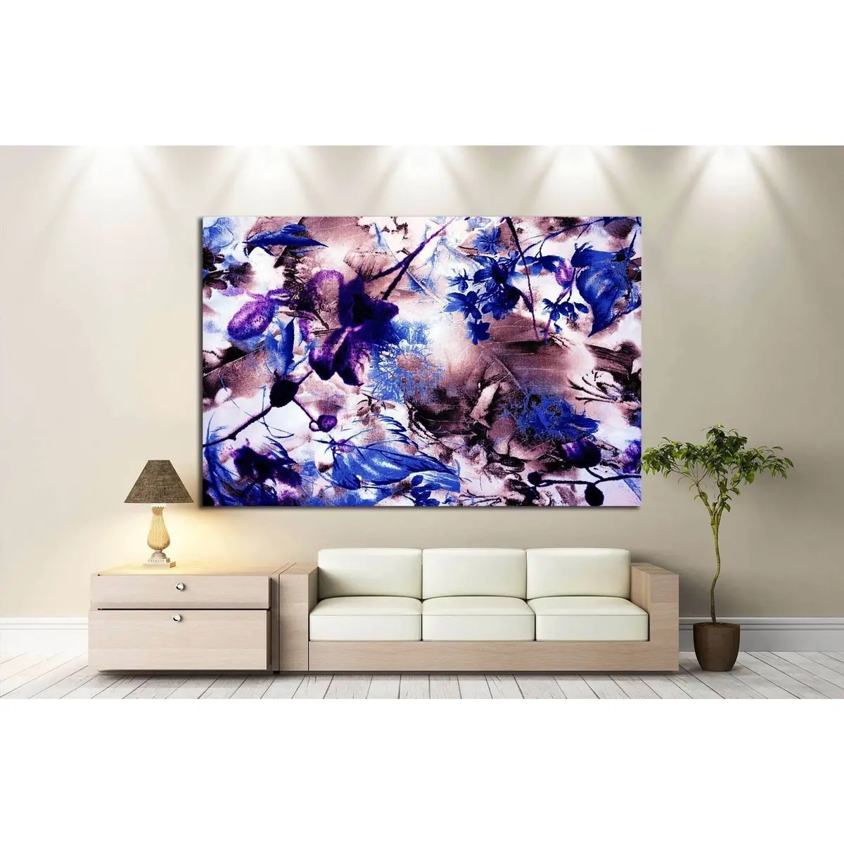 Patterned Cloth №1343 Ready To Hang Canvas Print 2