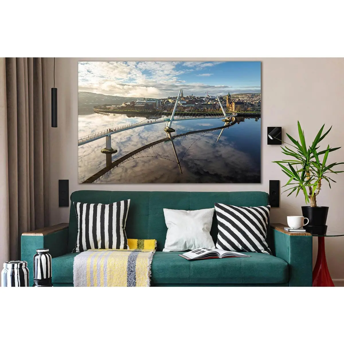 Peace Bridge Northern Ireland №Sl1088 Ready To Hang Canvas Print 1