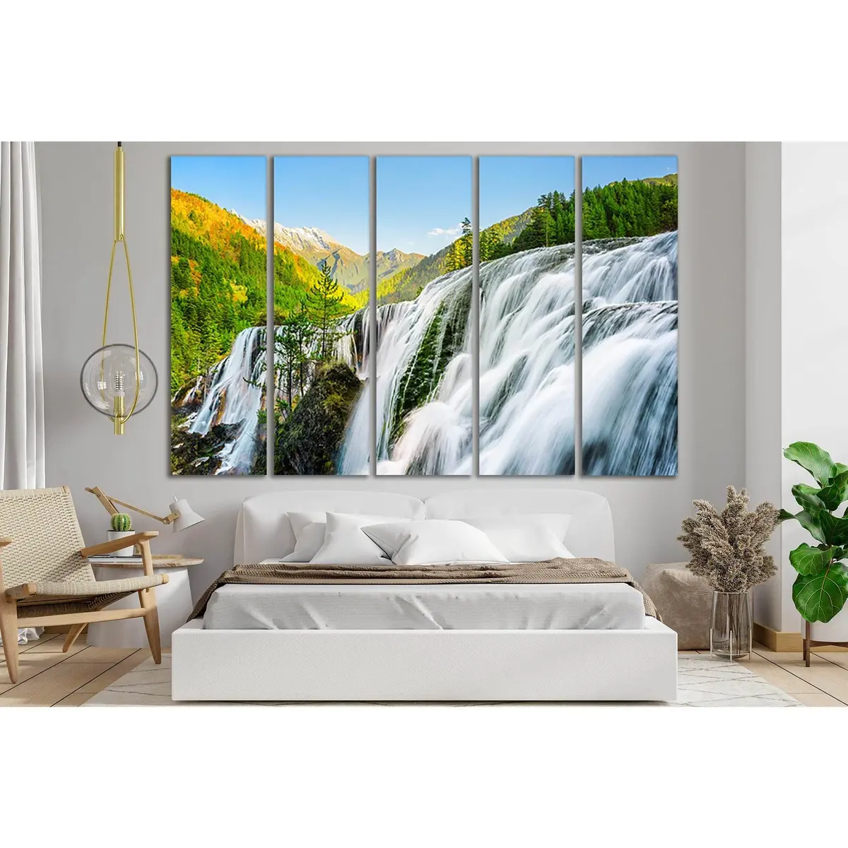 Pearl Shoals Waterfall SL453 Canvas Wall Art Print - Image 3