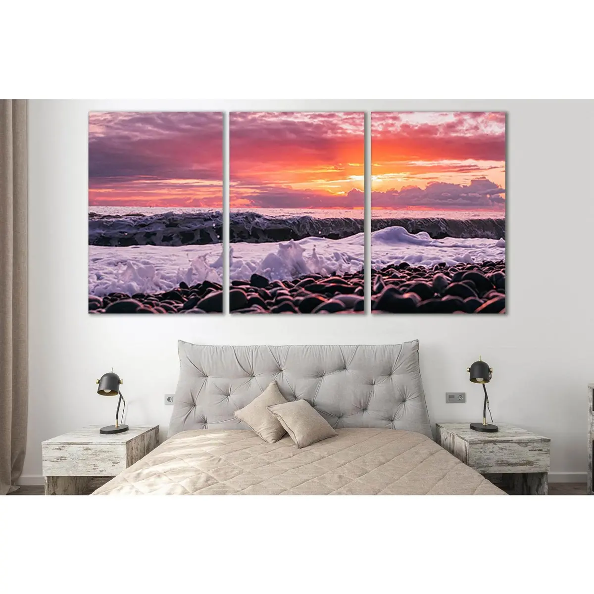 Pebbles Pink Sunset №Sl130 Ready To Hang Canvas Print 5