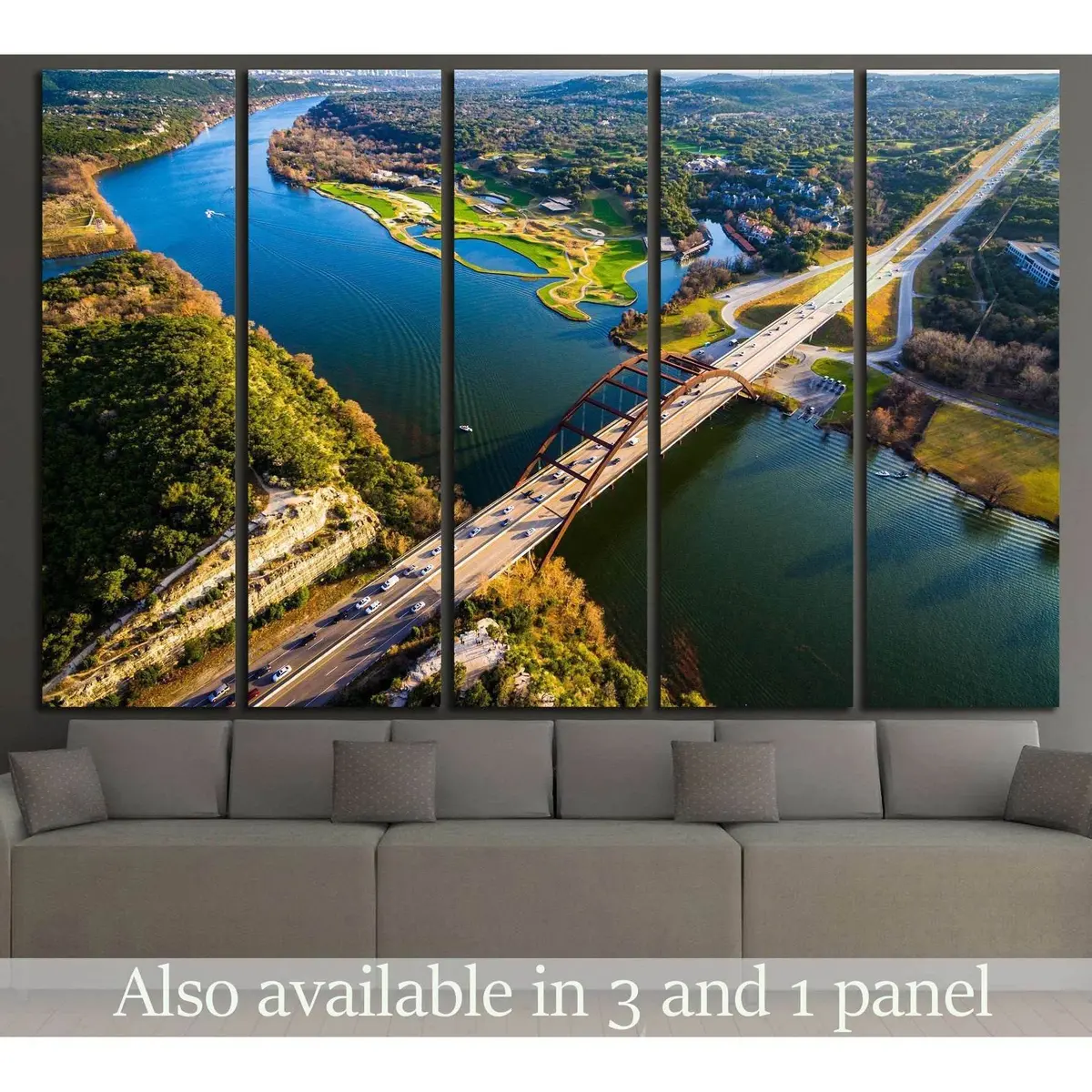 Pennybacker Bridge, Austin, Texas №1109 Ready To Hang Canvas Print 1