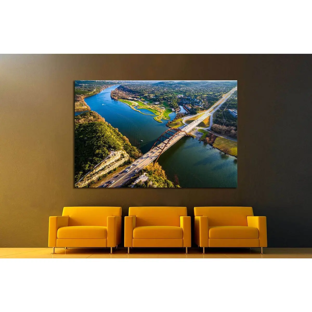 Pennybacker Bridge, Austin, Texas №1109 Ready To Hang Canvas Print 2