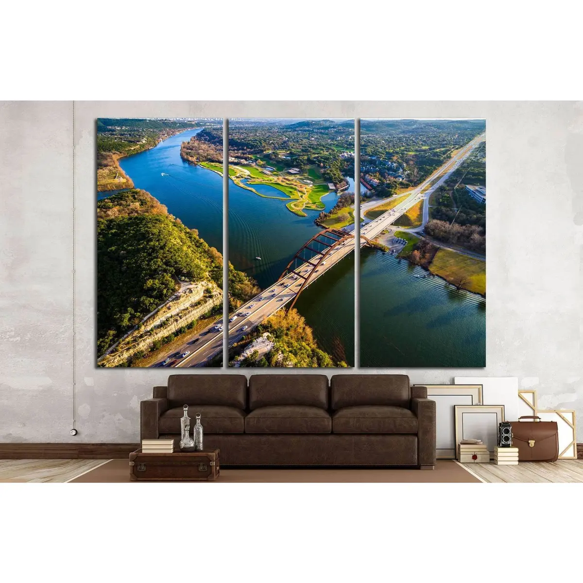 Pennybacker Bridge, Austin, Texas №1109 Ready To Hang Canvas Print 3