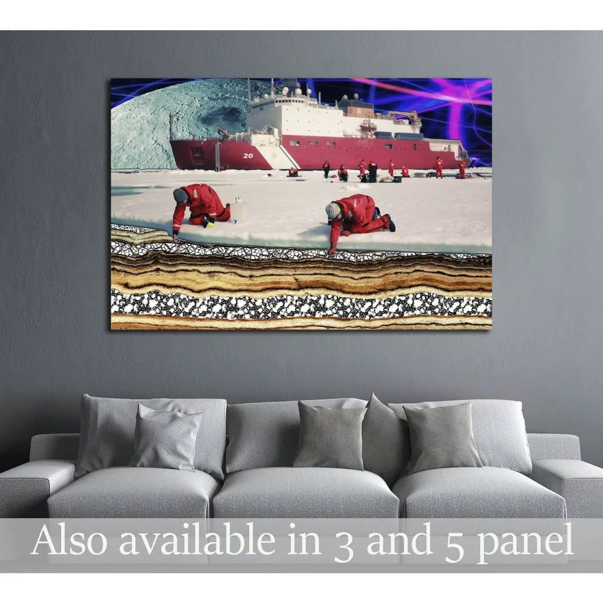 Petrography Research On Europa (Eugenia Loli) №3406 Ready To Hang Canvas Print 1