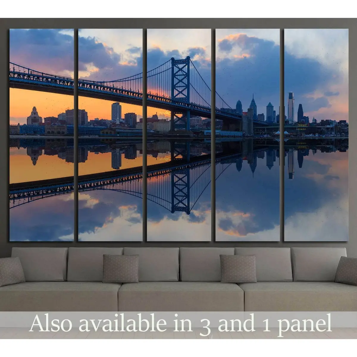 Ben Franklin Bridge in Philadelphia Canvas Wall Art Print #887