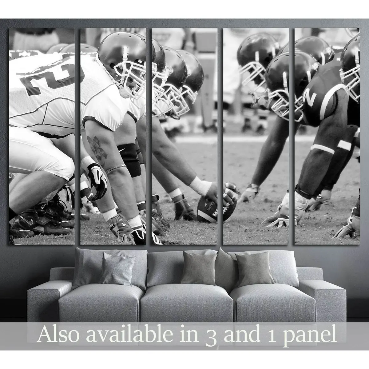 Temple University Defensive Line Versus Buffalo Bulls Offensive Line Wall Art Print
