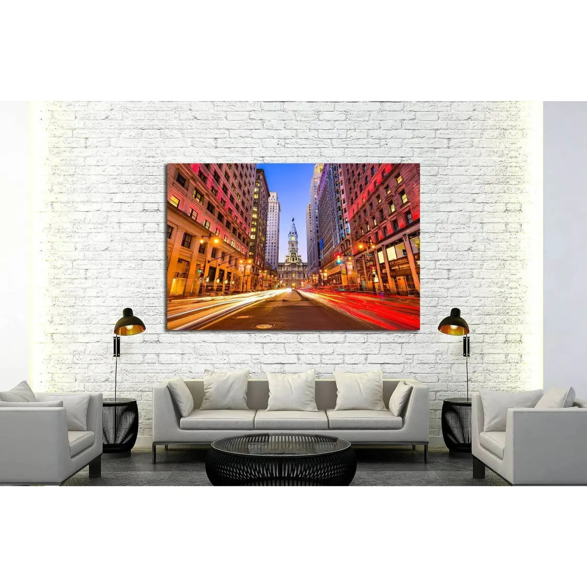 Philadelphia, Pennsylvania, Usa Downtown At City Hall №2084 Ready To Hang Canvas Print 3