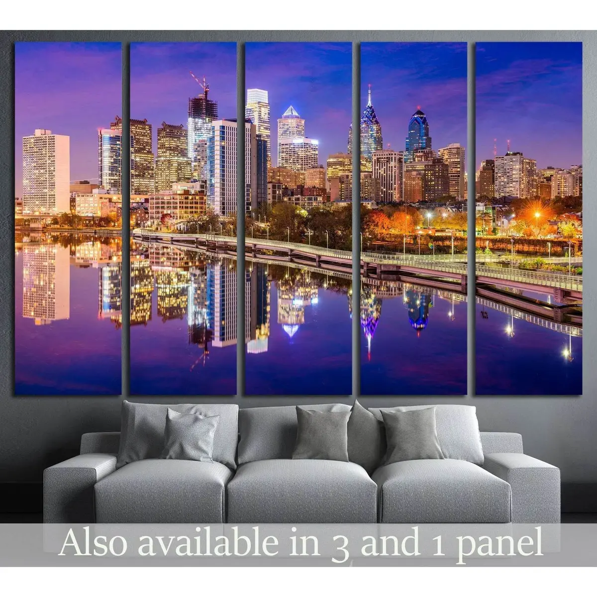Philadelphia Skyline Canvas Print – Schuylkill River Scene, Ready-to-Hang Wall Art