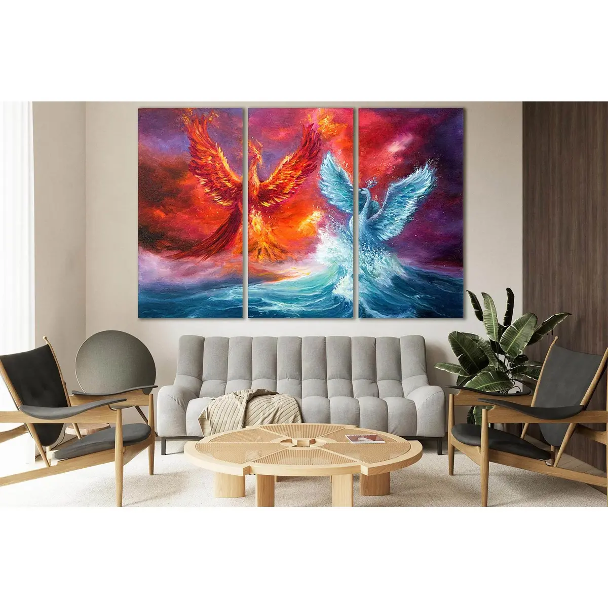 Phoenix And Spiritual Swan From Waves №Sl596 Ready To Hang Canvas Print 5