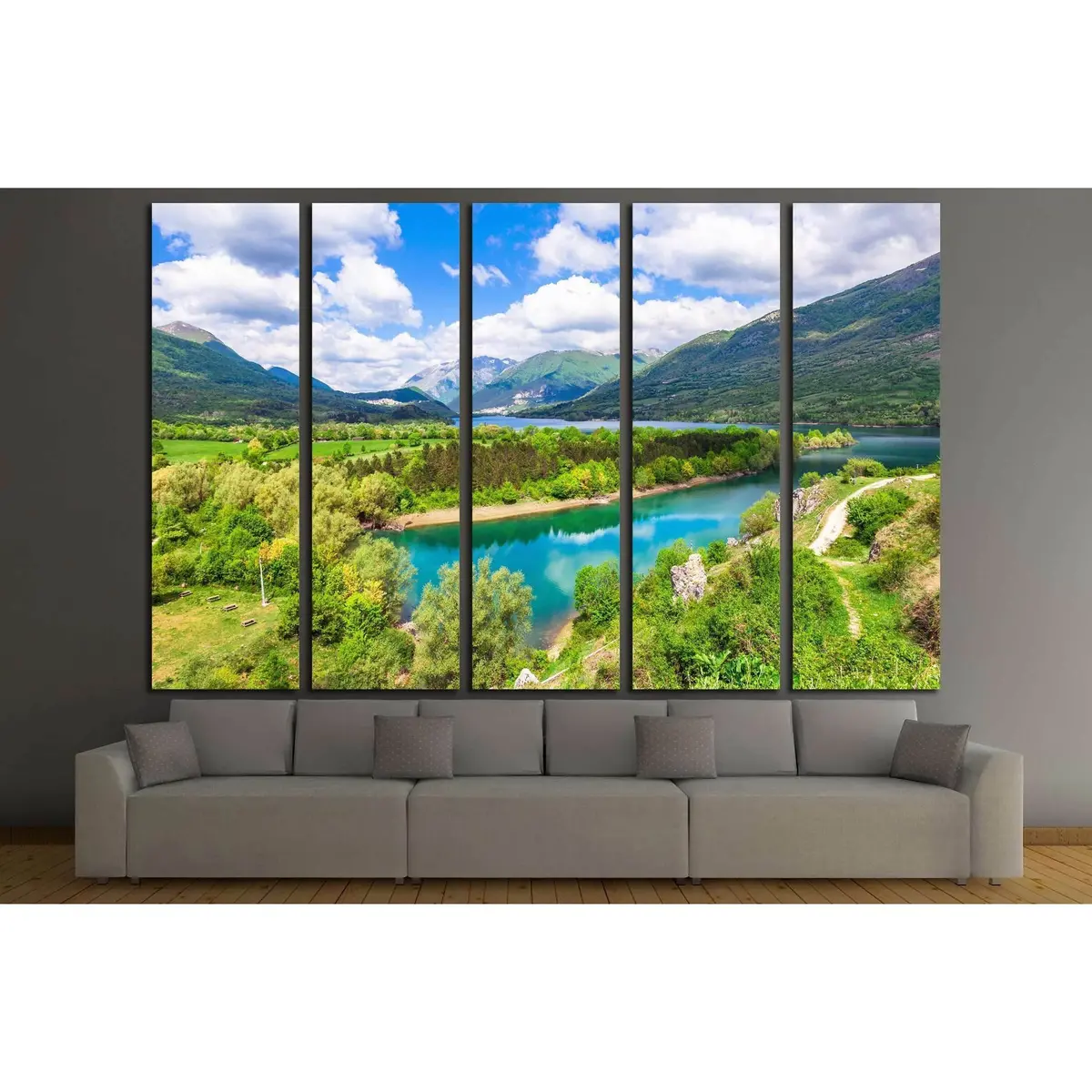Lake Barrea Landscape Canvas Art Print – Abruzzo, Italy (No. 3142) - Image 3