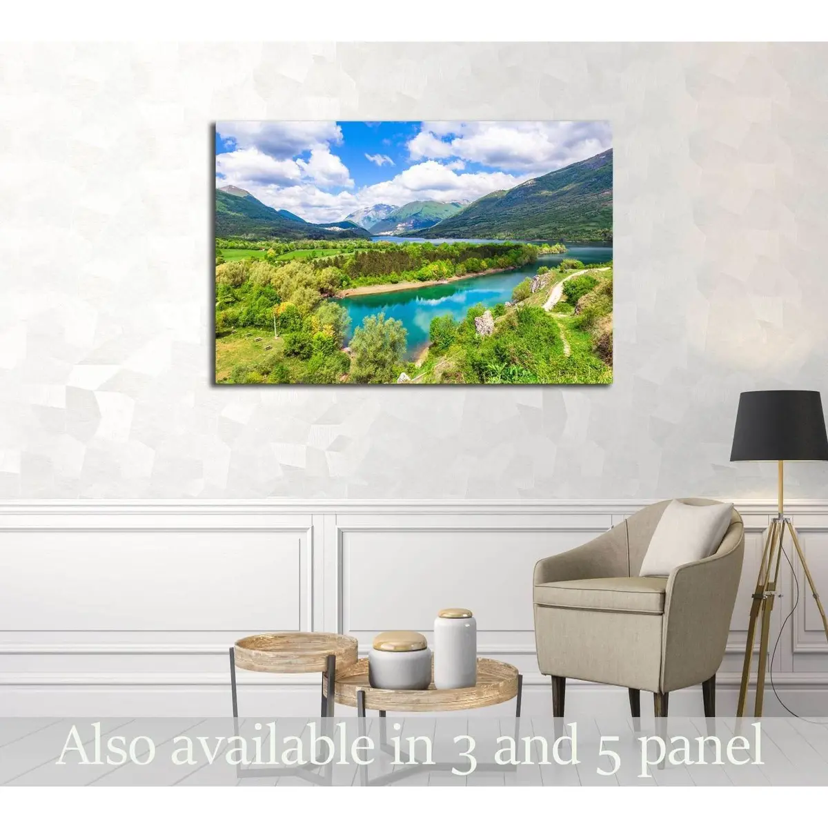 Pictorial Lake Barrea In Abruzzo, Italy №3142 Ready To Hang Canvas Print 1