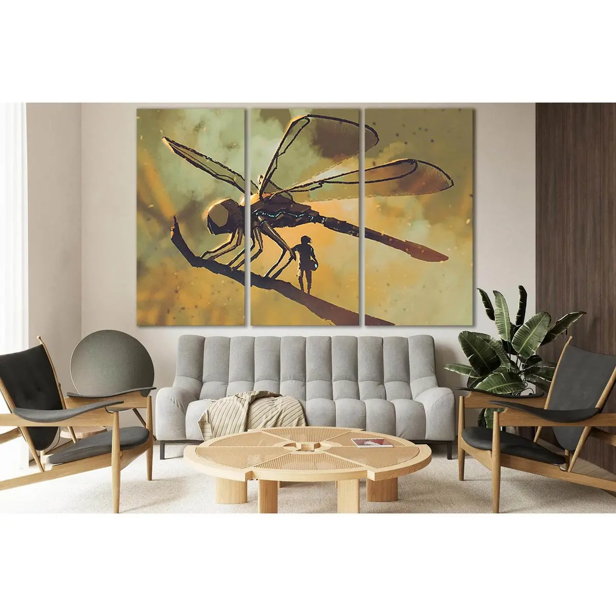 Pilot With Giant Mechanical Dragonfly №Sl1258 Ready To Hang Canvas Print 5