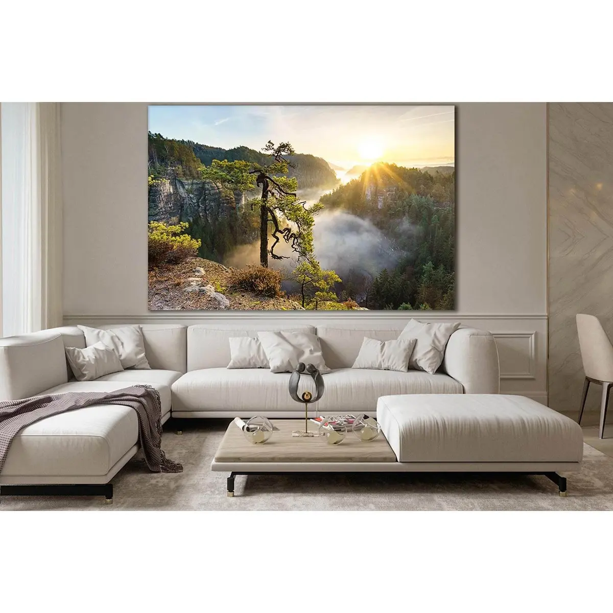 Pine Tree Towering On The Rock №Sl794 Ready To Hang Canvas Print 1