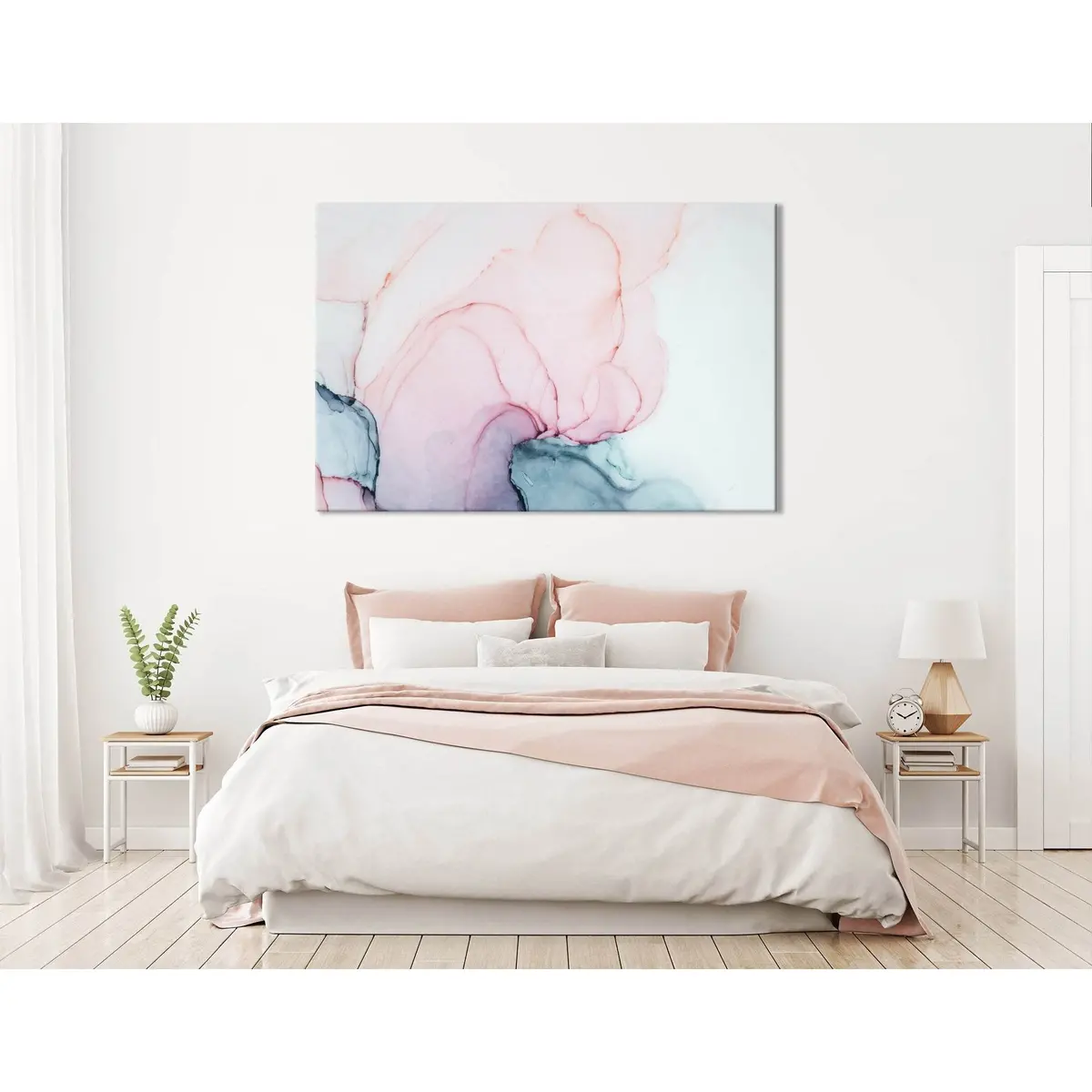 Pink And Green Abstract №04352 Ready To Hang Canvas Print 3