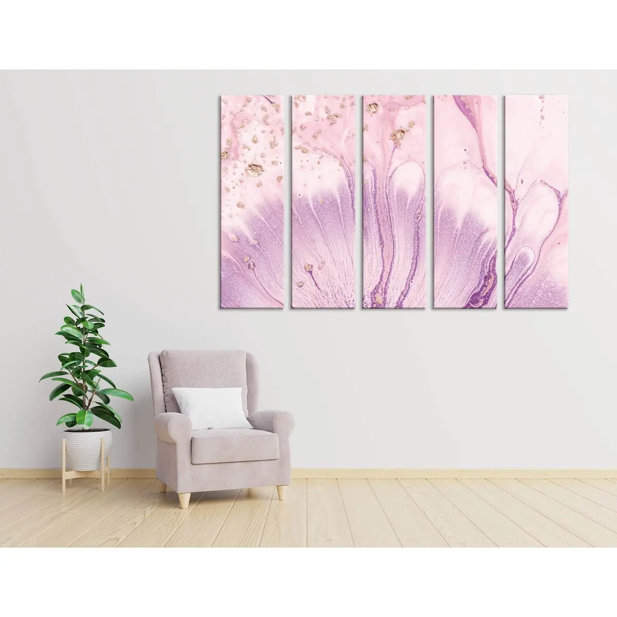 Abstract Pink Flower Petals Canvas Wall Art Print №04315
