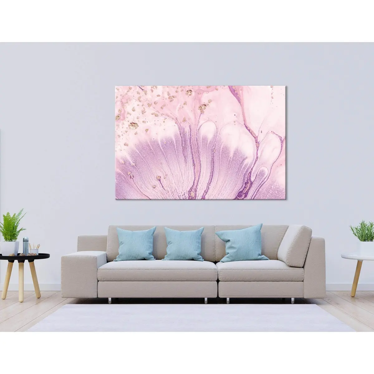 Pink Flower Petals Abstract №04315 Ready To Hang Canvas Print 3