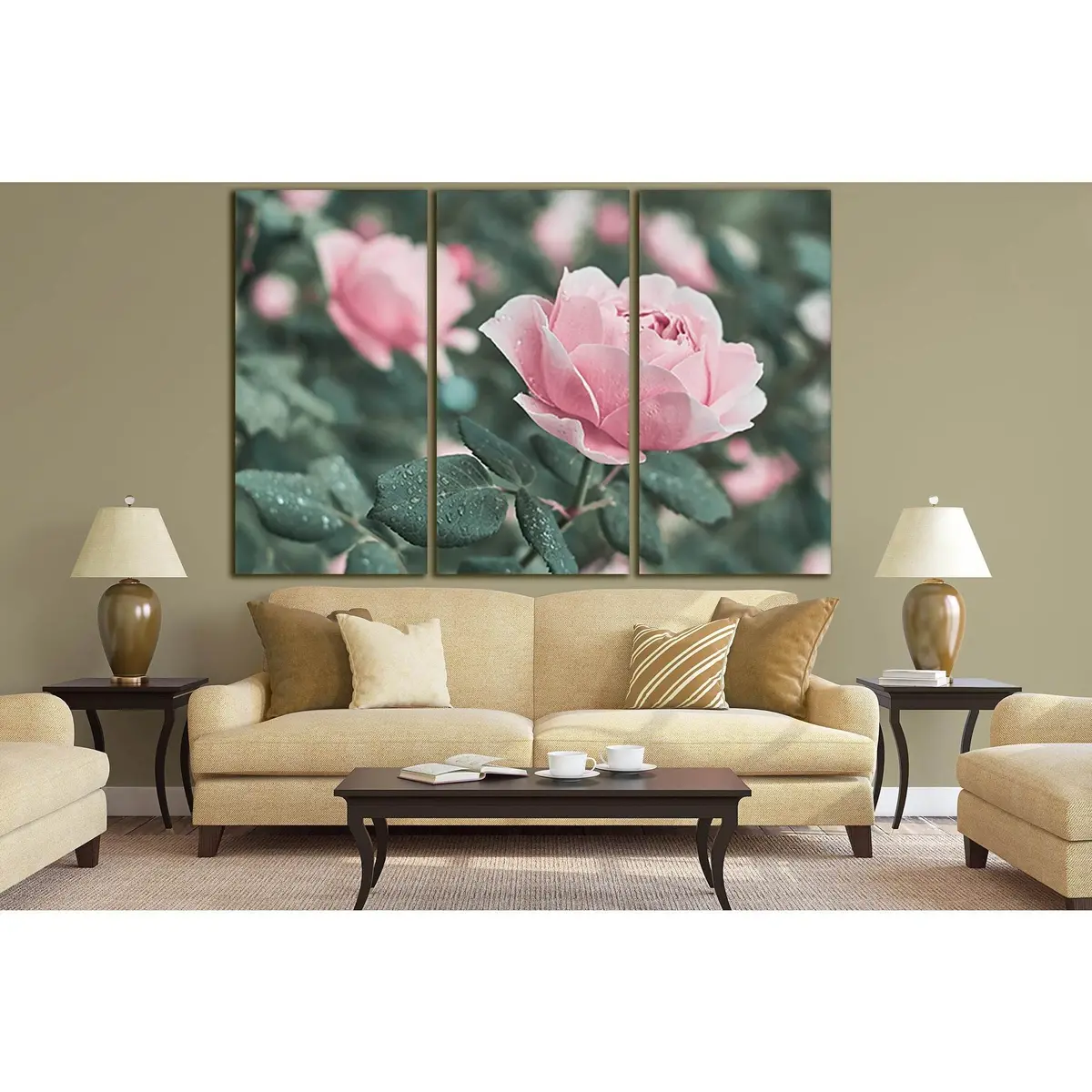 Pink Roses Flower In The Garden №Sl711 Ready To Hang Canvas Print 5