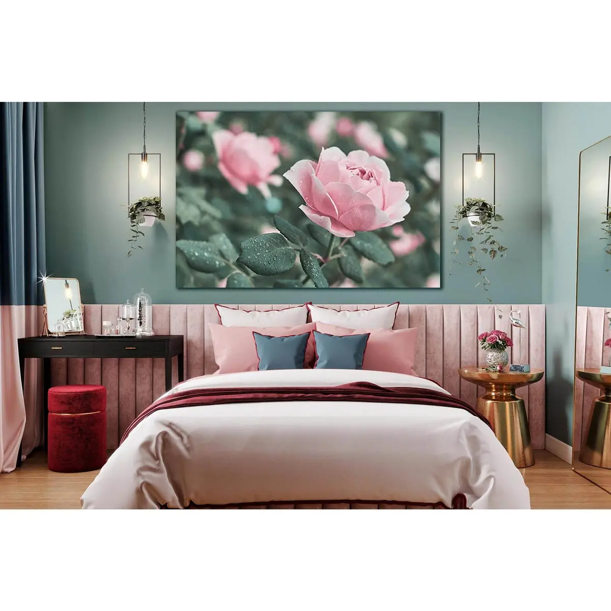 Pink Roses Flower In The Garden №Sl711 Ready To Hang Canvas Print 2