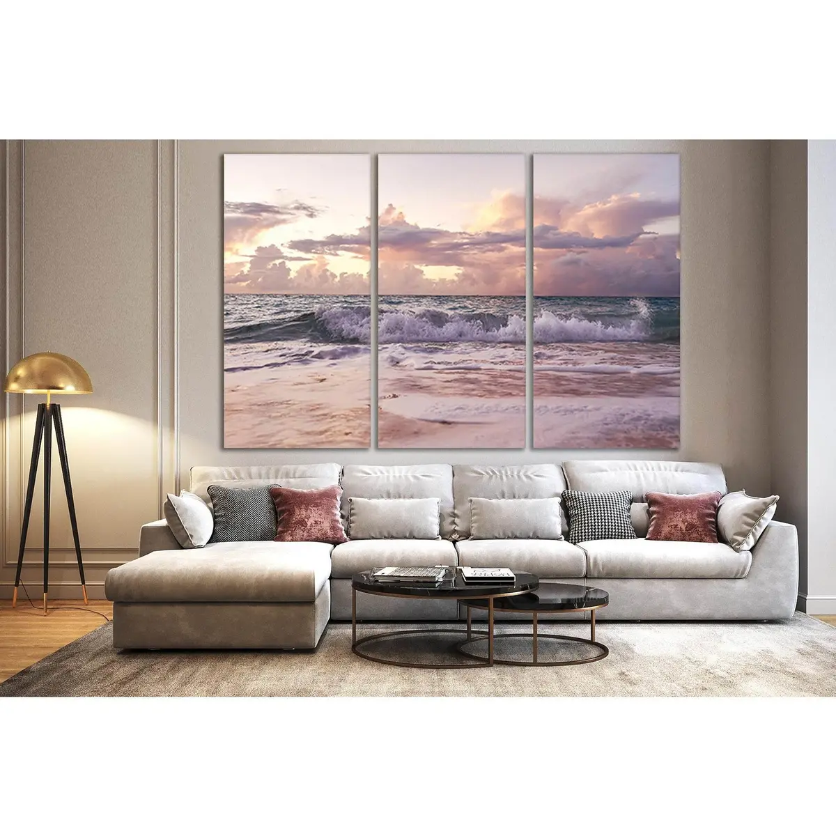 Pink Sunset Sea №Sl99 Ready To Hang Canvas Print 5
