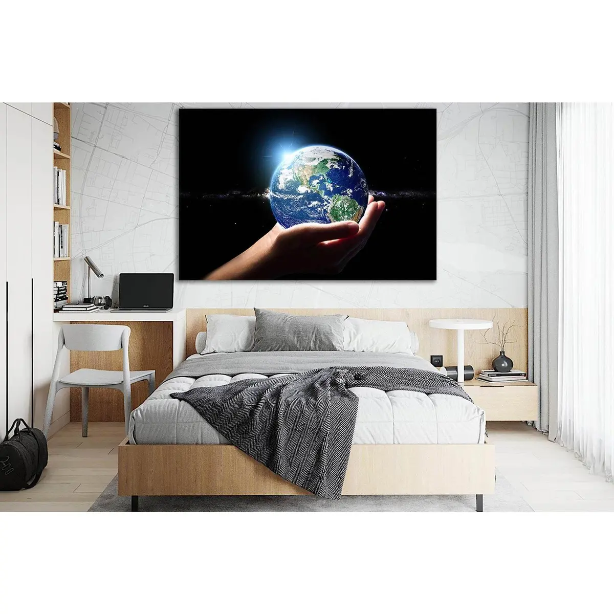 Planet Earth In Hand №Sl394 Ready To Hang Canvas Print 2
