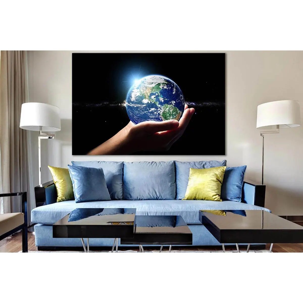 Planet Earth In Hand №Sl969 Ready To Hang Canvas Print 1