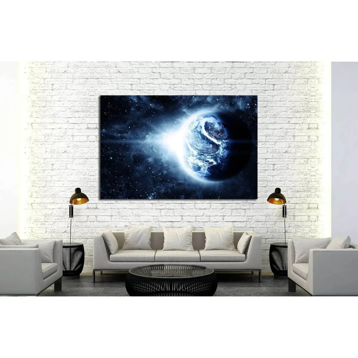 Planet In Beautiful Space №2466 Ready To Hang Canvas Print 3