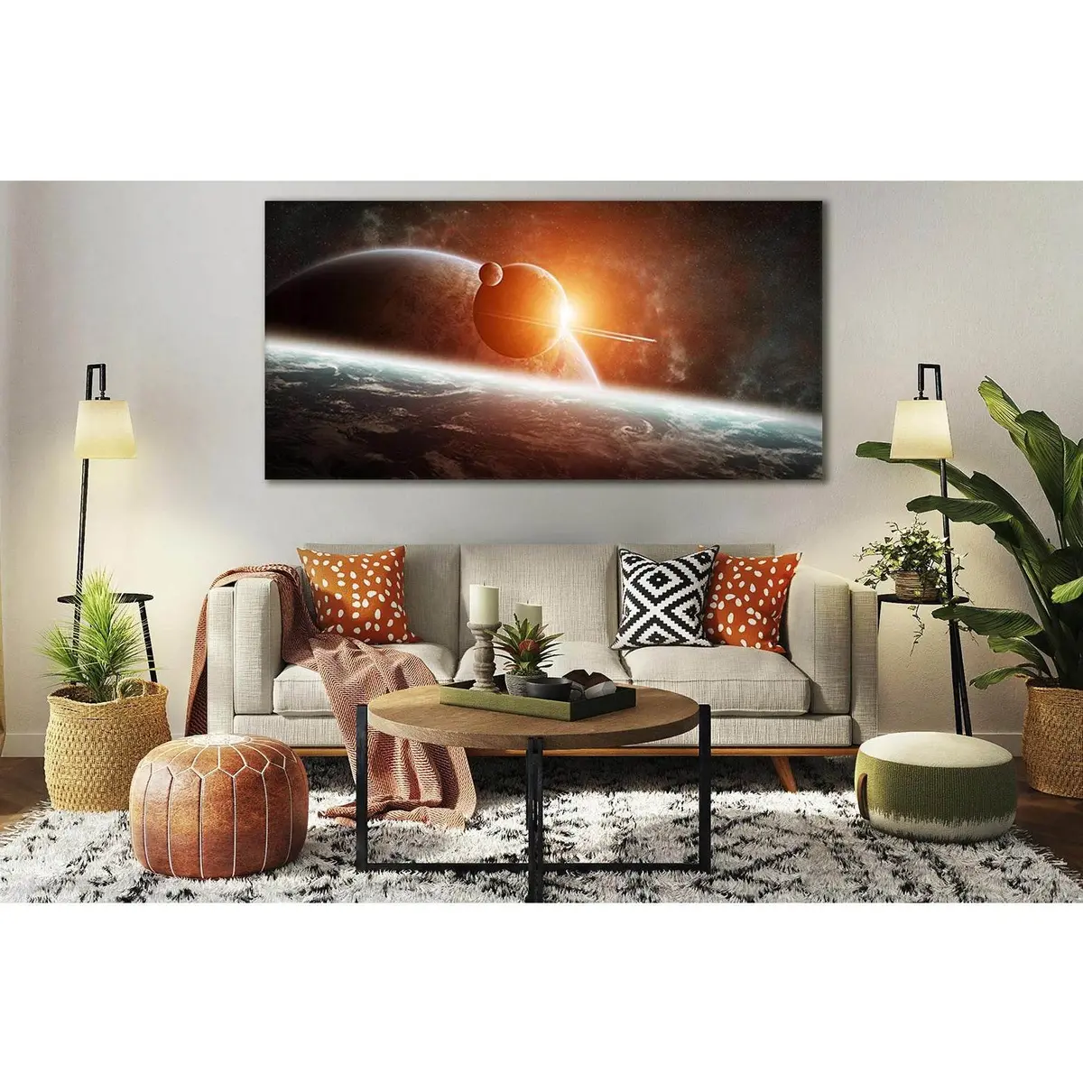 Planet Rising Far Space №Sl428 Ready To Hang Canvas Print 1