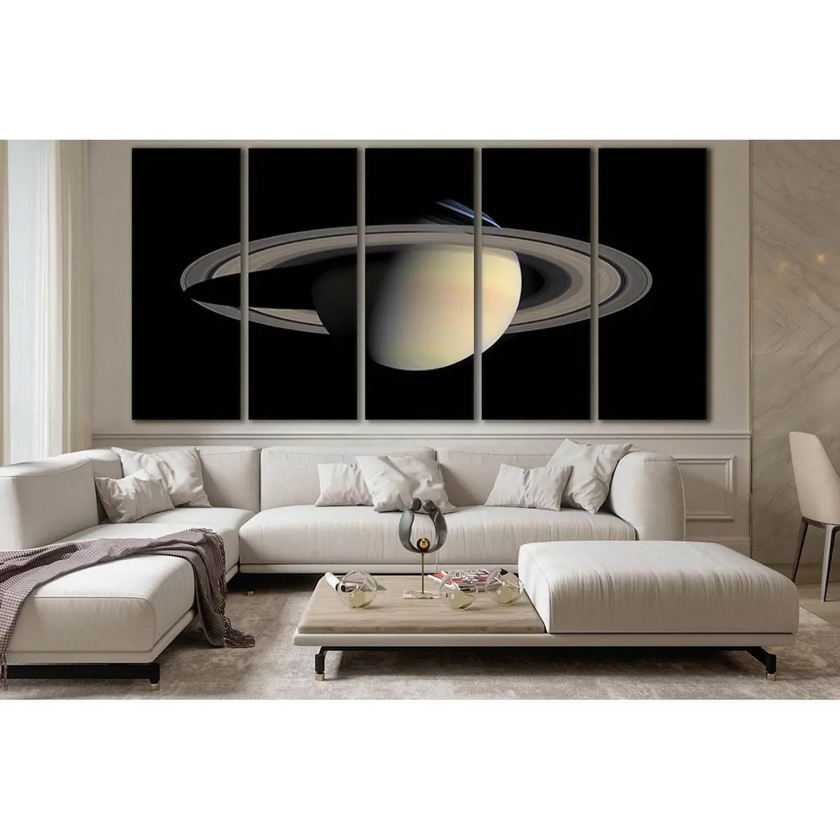 Saturn Planet Close-Up Art Print №SL383 – Ready-to-Hang Canvas - Image 3