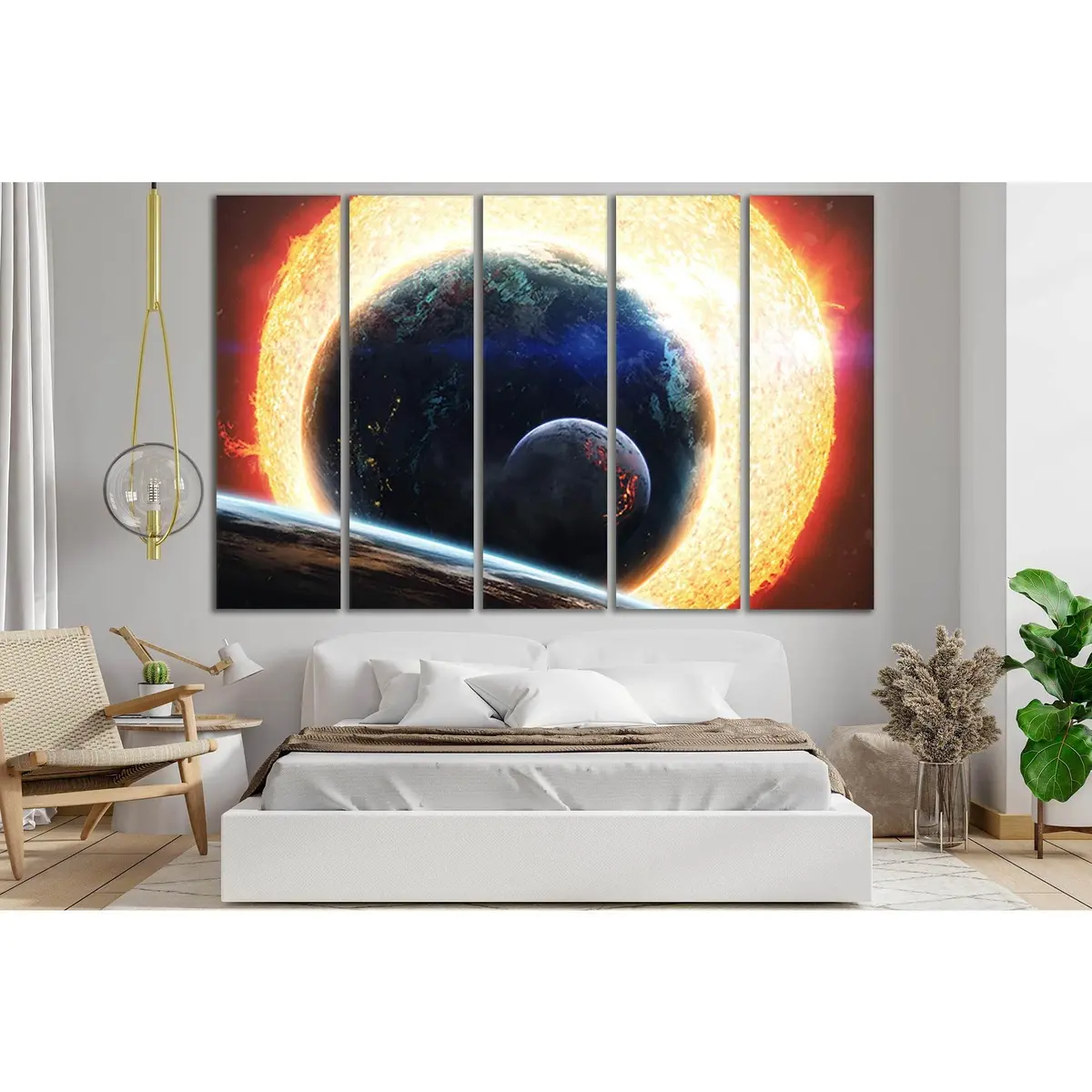 Solar System Planets Orbiting the Sun – SL406 Ready-to-Hang Canvas Art