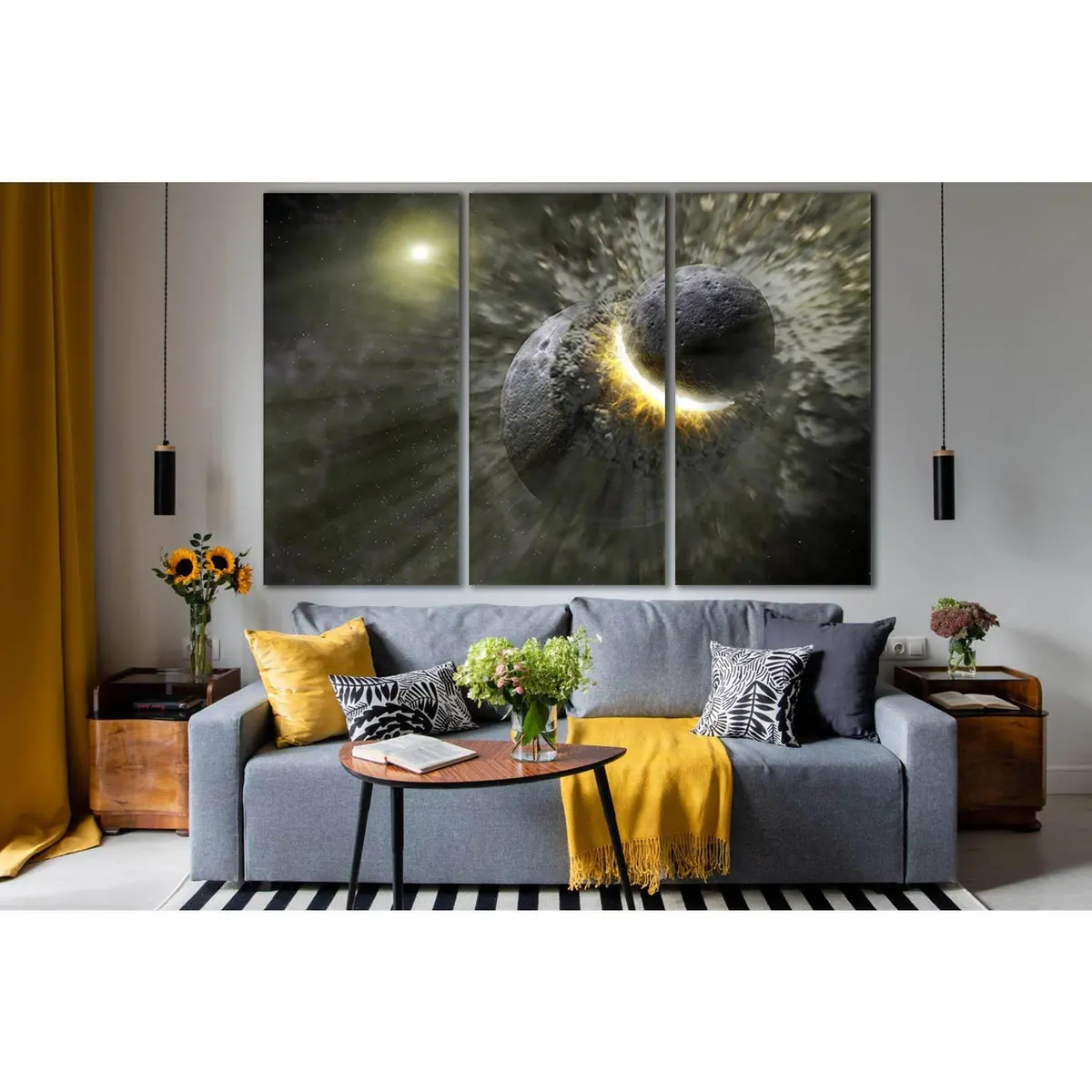 Planets Space Catastrophe №Sl959 Ready To Hang Canvas Print 5