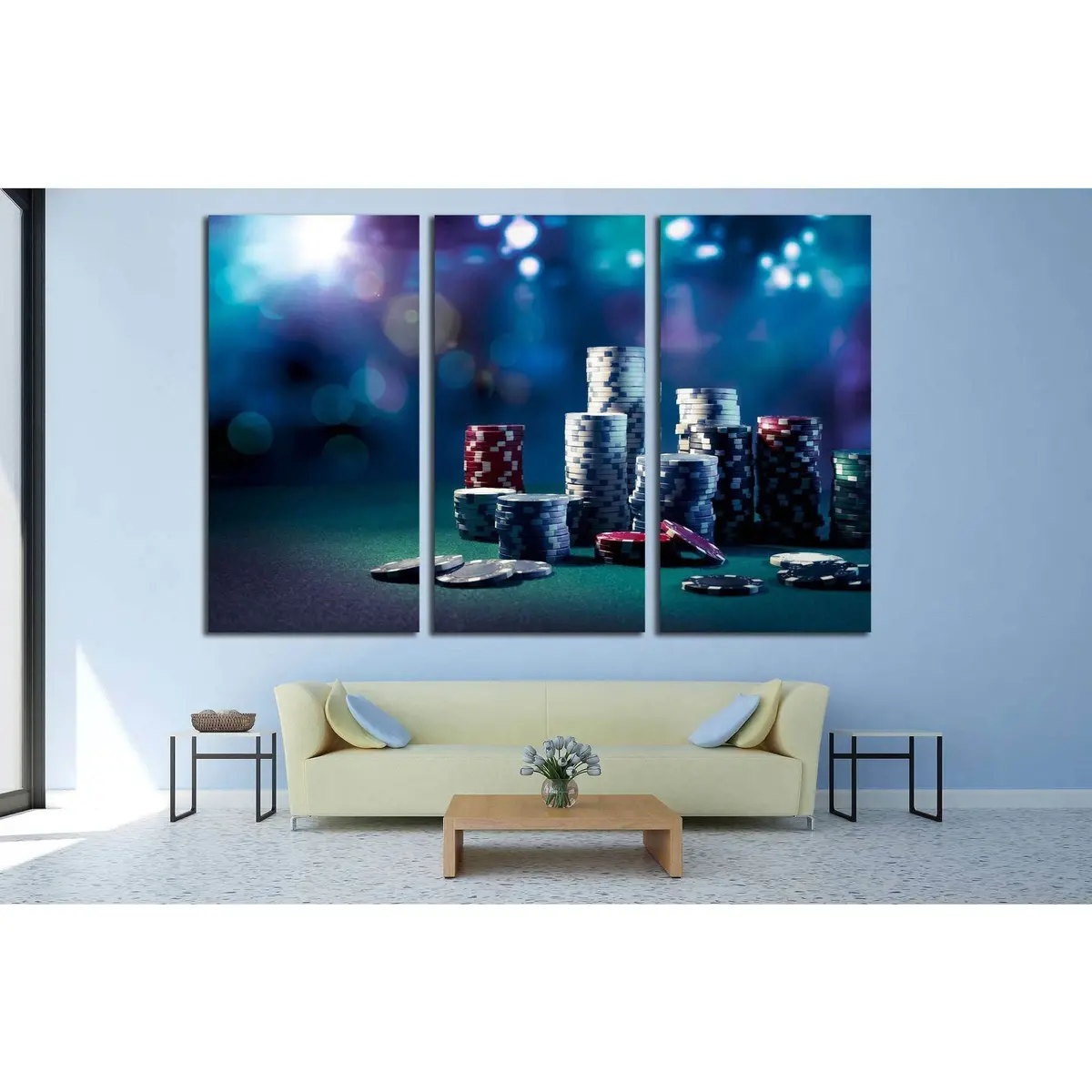 Poker Chips №545 Ready To Hang Canvas Print 2