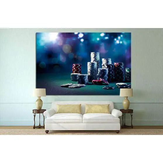 Poker Chips №545 Ready To Hang Canvas Print 3